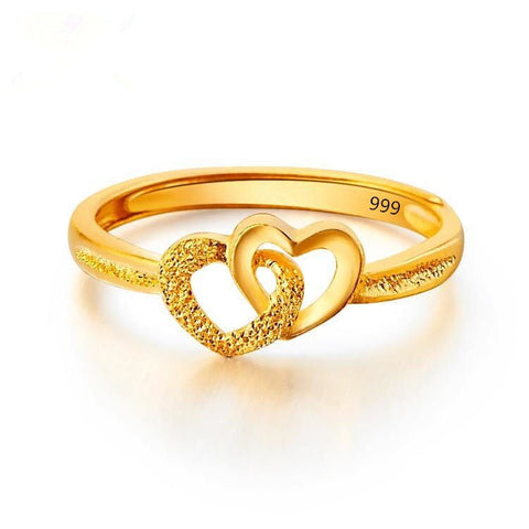 Retro Gold Plated Heart Ring – Timeless Elegance & Charm